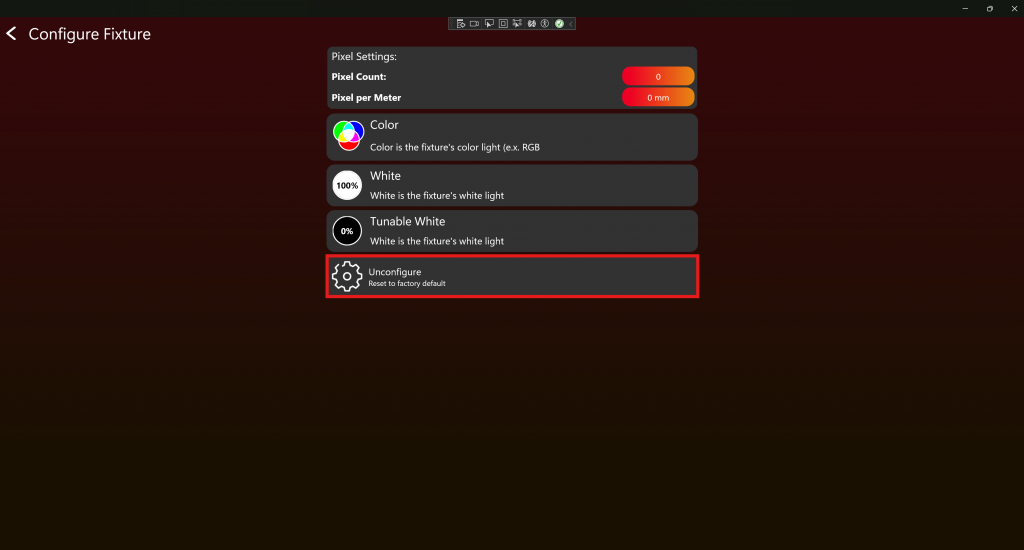 Pixel Unconfigure